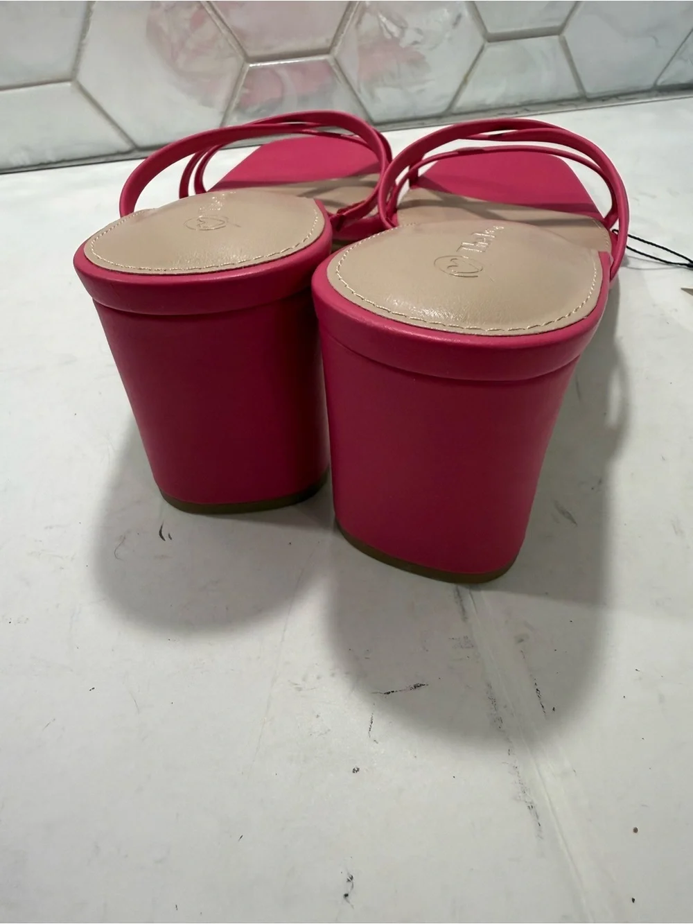 The Drop Woman’s Pink Amelie Strappy Square Toe Heeled Sandals Sz 9.5 NEW Summer